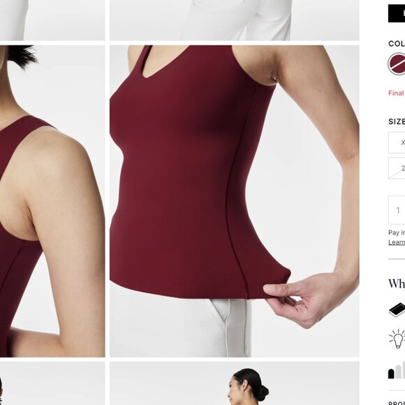 NWT SPANX Fit-to-You V-Neck Tank Red - Picture 8 of 9